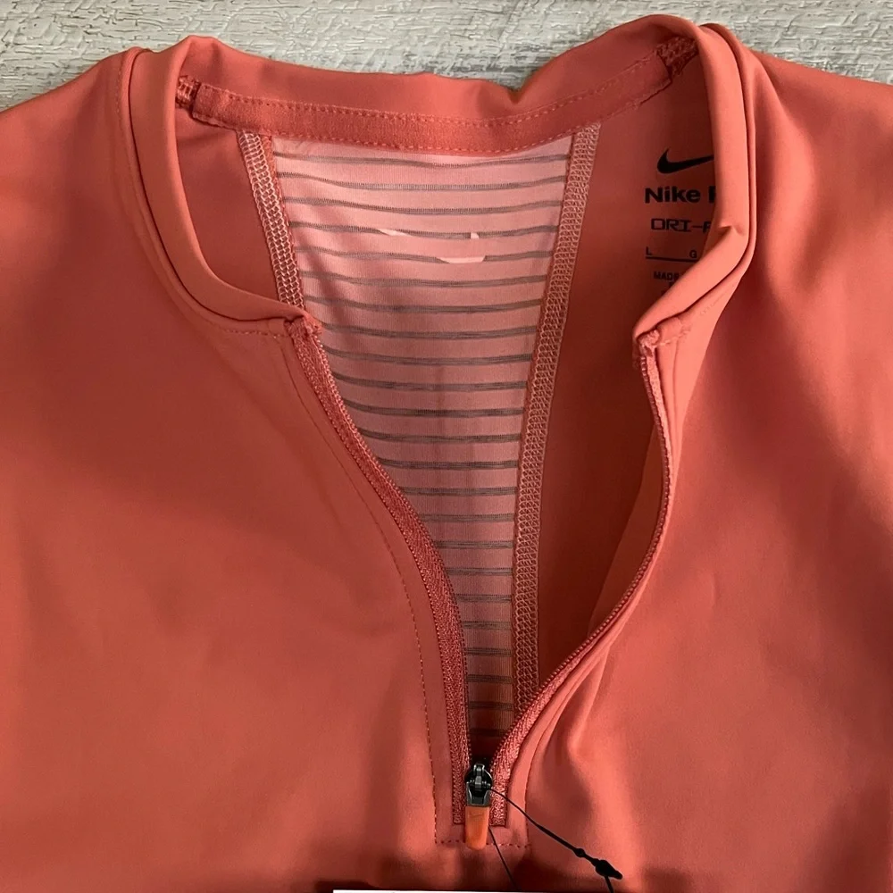 Nike dri-fit peach color half zip sports bra
